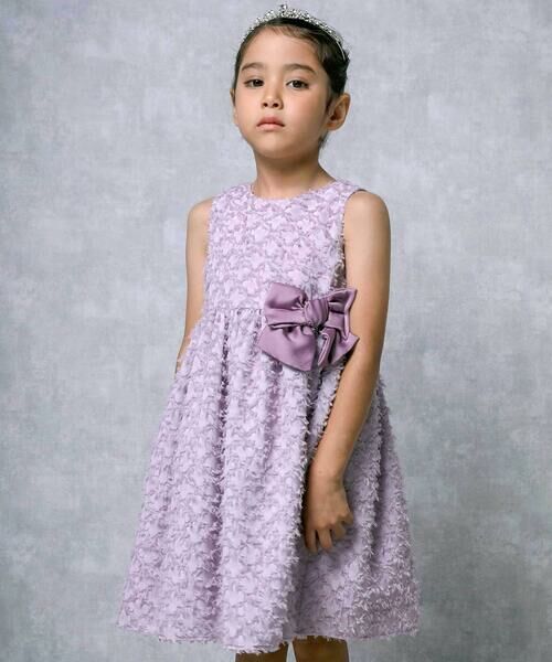 BeBe / べべ ドレス | シャギージャガードドレス(100~140cm)(パープル)