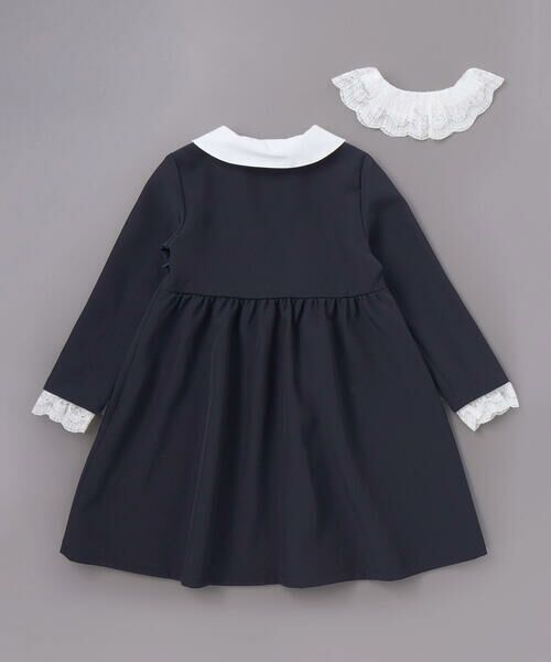 BeBe / べべ ミニ丈・ひざ丈ワンピース | ダブルクロス3way付け襟長袖ギャザーワンピース(110~130cm) | 詳細7