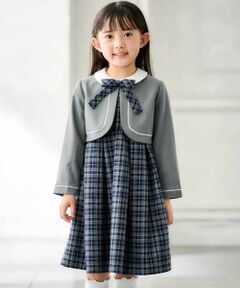 BeBe / べべ セットアップ | ボレロ+リボンタイ付きチェックワンピースセット(110~130cm)