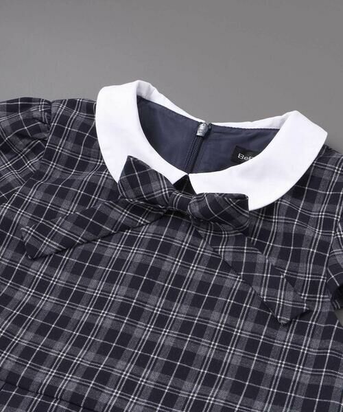 BeBe / べべ セットアップ | ボレロ+リボンタイ付きチェックワンピースセット(110~130cm) | 詳細12