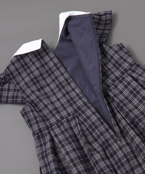 BeBe / べべ セットアップ | ボレロ+リボンタイ付きチェックワンピースセット(110~130cm) | 詳細14