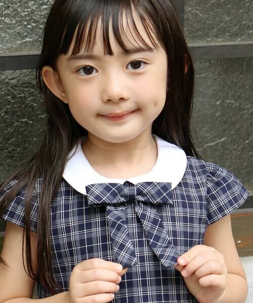 BeBe / べべ セットアップ | ボレロ+リボンタイ付きチェックワンピースセット(110~130cm) | 詳細5