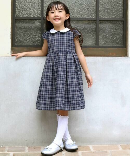 BeBe / べべ セットアップ | ボレロ+リボンタイ付きチェックワンピースセット(110~130cm) | 詳細6