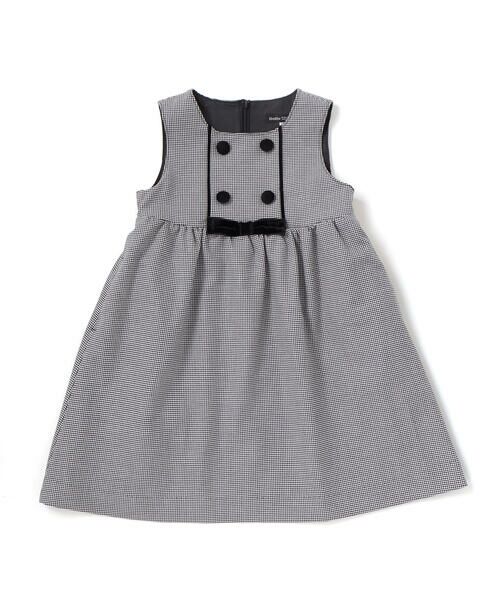 BeBe / べべ ドレス | コスミカルウォームエクセレントくるみボタンジャンパースカート(100~140cm)(ブラック系)