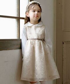 BeBe / べべ ミニ丈・ひざ丈ワンピース | 【日本製】オーガンジーフラワー刺しゅうドレス(110~130cm)