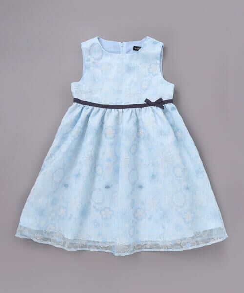BeBe / べべ ミニ丈・ひざ丈ワンピース | 【日本製】オーガンジーフラワー刺しゅうドレス(110~130cm) | 詳細4
