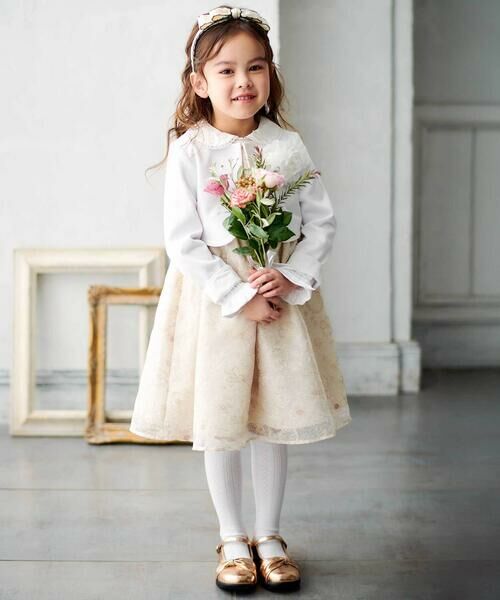 BeBe / べべ ミニ丈・ひざ丈ワンピース | 【日本製】オーガンジーフラワー刺しゅうドレス(110~130cm) | 詳細15