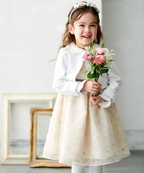 BeBe / べべ ミニ丈・ひざ丈ワンピース | 【日本製】オーガンジーフラワー刺しゅうドレス(110~130cm) | 詳細16