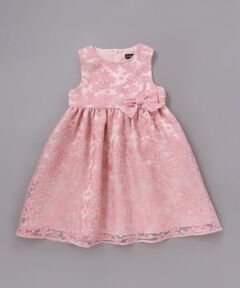 BeBe / べべ ミニ丈・ひざ丈ワンピース | フローラルオパールプリントウエストリボンドレス(110~130cm)