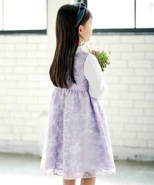 BeBe / べべ ミニ丈・ひざ丈ワンピース | フローラルオパールプリントウエストリボンドレス(110~130cm) | 詳細13