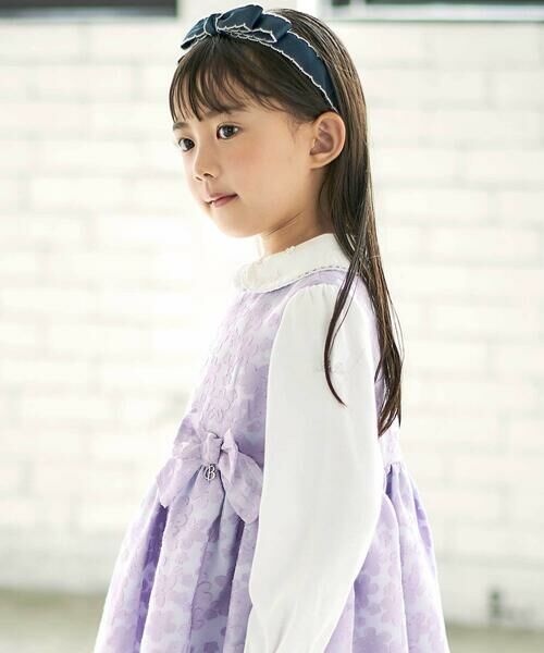 BeBe / べべ ミニ丈・ひざ丈ワンピース | フローラルオパールプリントウエストリボンドレス(110~130cm) | 詳細14