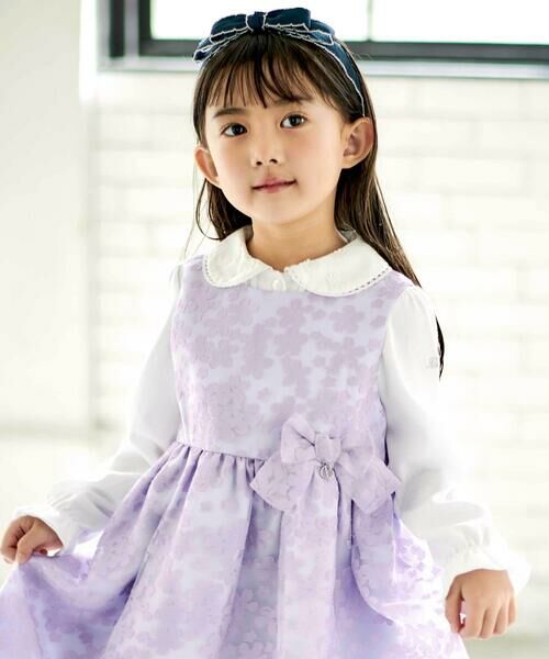 BeBe / べべ ミニ丈・ひざ丈ワンピース | フローラルオパールプリントウエストリボンドレス(110~130cm) | 詳細15