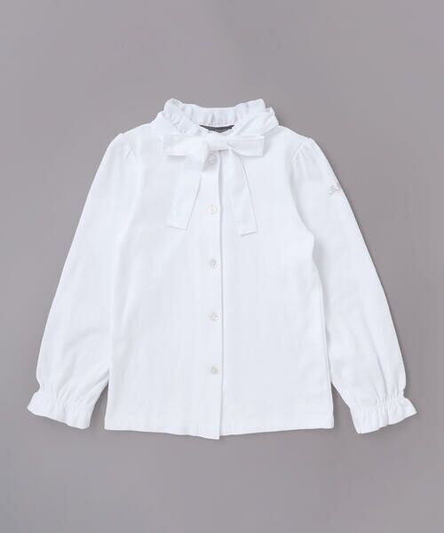 BeBe / べべ シャツ・ブラウス | フリル襟ボウタイ付きスムース長袖ブラウス(110~130cm) | 詳細5