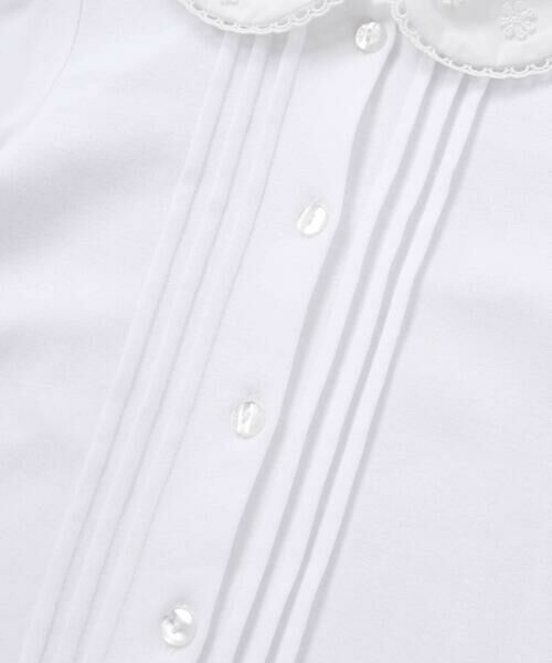 BeBe / べべ シャツ・ブラウス | 花レース丸襟フロントタックスムース長袖ブラウス(90~140cm) | 詳細10