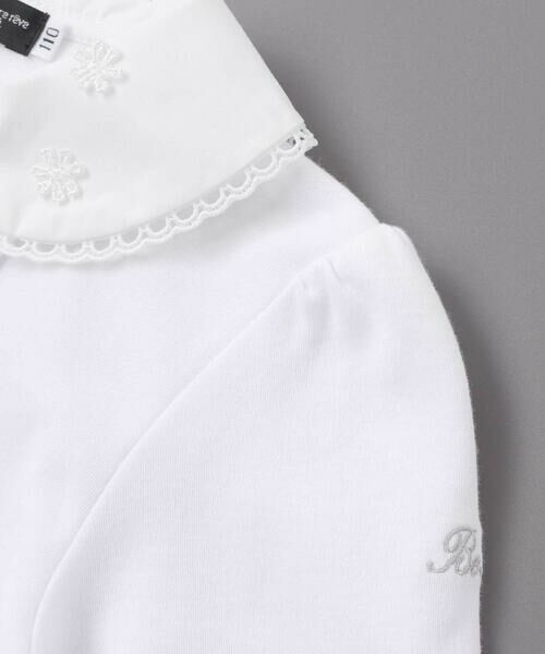BeBe / べべ シャツ・ブラウス | 花レース丸襟フロントタックスムース長袖ブラウス(90~140cm) | 詳細11