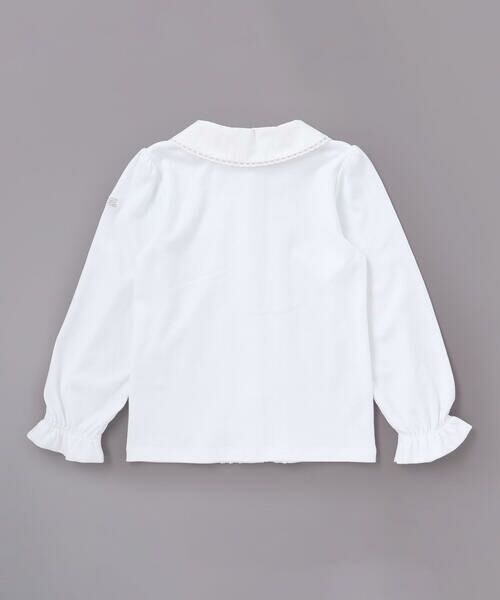 BeBe / べべ シャツ・ブラウス | 花レース丸襟フロントタックスムース長袖ブラウス(90~140cm) | 詳細7