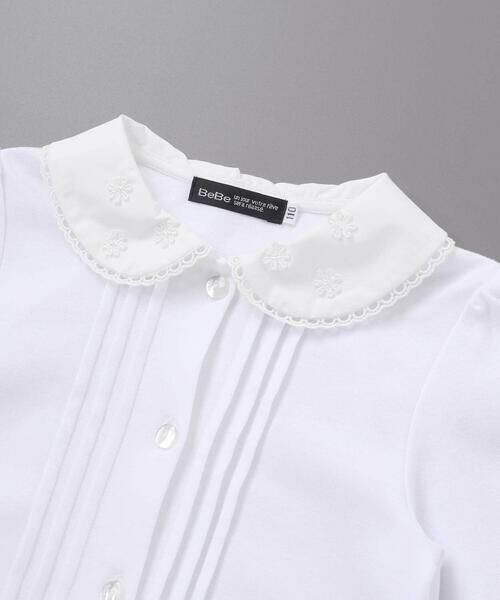 BeBe / べべ シャツ・ブラウス | 花レース丸襟フロントタックスムース長袖ブラウス(90~140cm) | 詳細8