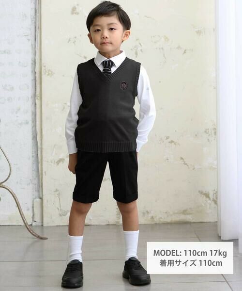 BeBe / べべ シャツ・ブラウス | ニットタイ付きスムースストレッチ長袖シャツ(90~140cm) | 詳細1