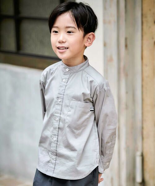 BeBe / べべ シャツ・ブラウス | ストレッチウェザーバンドカラー長袖シャツ(110~130cm) | 詳細2