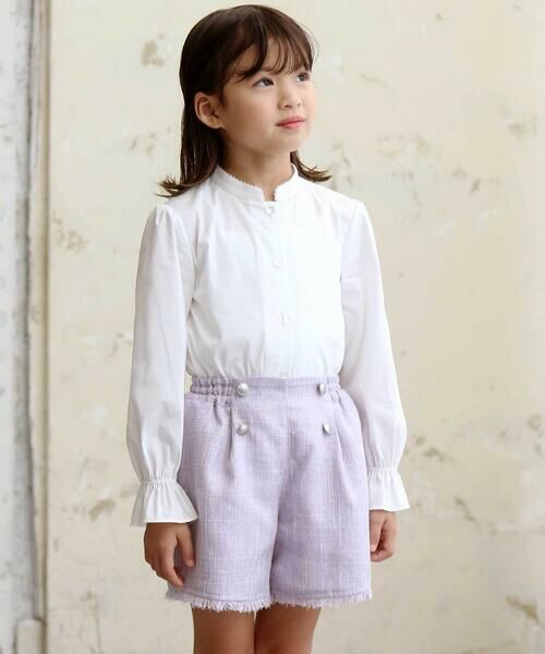 BeBe / べべ シャツ・ブラウス | ストレッチウェザー付け襟キャンディスリーブブラウス(90~160cm) | 詳細4