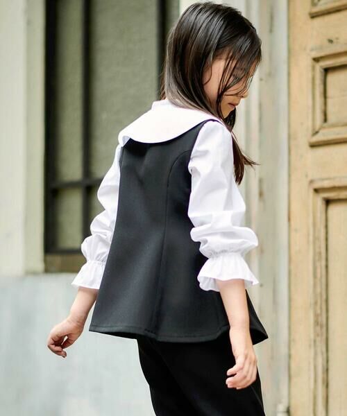 BeBe / べべ シャツ・ブラウス | ストレッチウェザー付け襟キャンディスリーブブラウス(90~160cm) | 詳細7