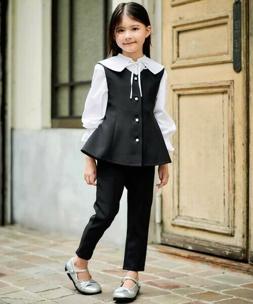 BeBe / べべ チノ・ワークパンツ | ダブルクロステーパードロングパンツ(110~160cm) | 詳細2