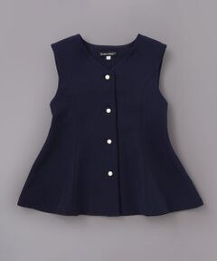 BeBe / べべ ベスト | ダブルクロスパールボタンフレアベスト(110~160cm)