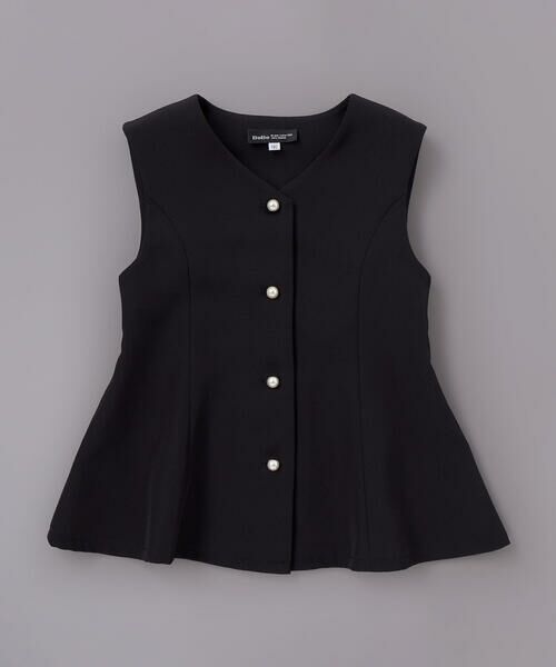BeBe / べべ ベスト | ダブルクロスパールボタンフレアベスト(110~160cm) | 詳細5