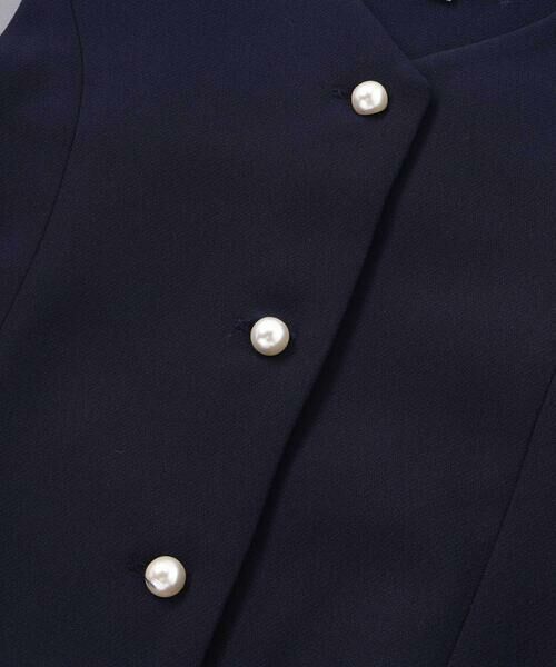 BeBe / べべ ベスト | ダブルクロスパールボタンフレアベスト(110~160cm) | 詳細11