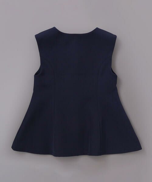 BeBe / べべ ベスト | ダブルクロスパールボタンフレアベスト(110~160cm) | 詳細8