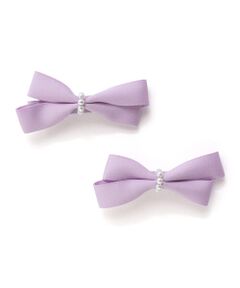BeBe / べべ ヘアピン | パールポイントリボンヘアクリップ