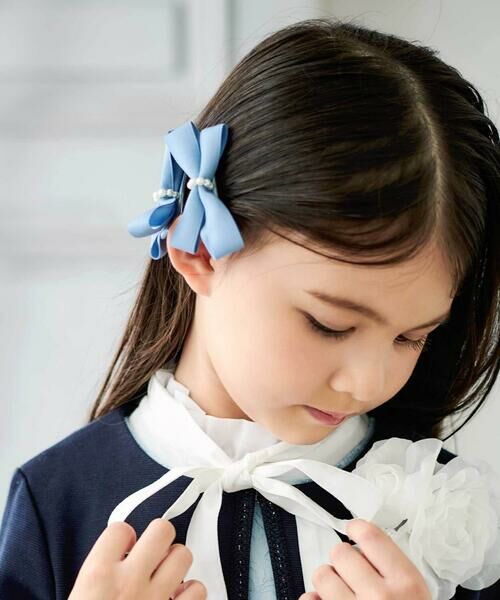 BeBe / べべ ヘアピン | パールポイントリボンヘアクリップ | 詳細1