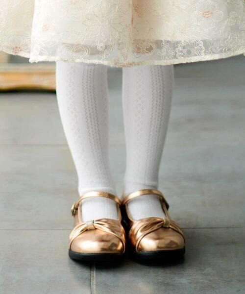 BeBe / べべ フラットシューズ | ギャザーリボンストラップシューズ(17~21cm) | 詳細1