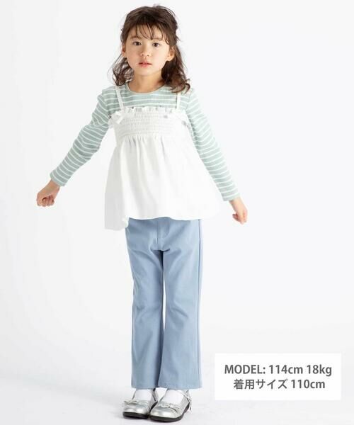 BeBe / べべ Tシャツ | ラメジョーゼットシャーリングキャミ+リブボーダー長袖Tシャツセット(90~160cm) | 詳細13