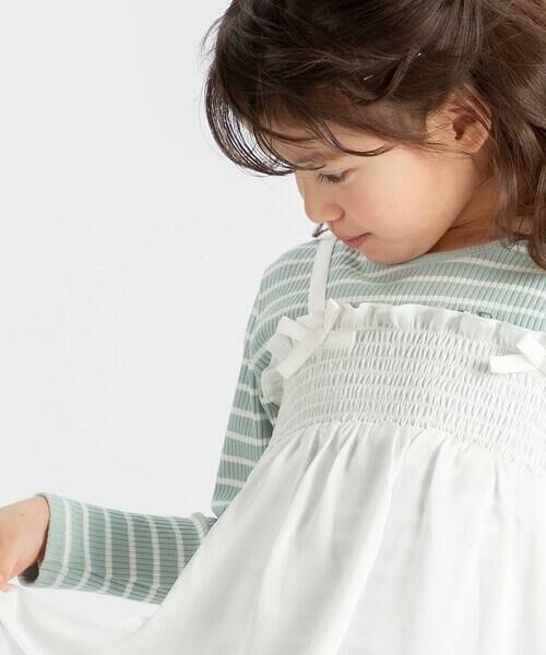 BeBe / べべ Tシャツ | ラメジョーゼットシャーリングキャミ+リブボーダー長袖Tシャツセット(90~160cm) | 詳細14