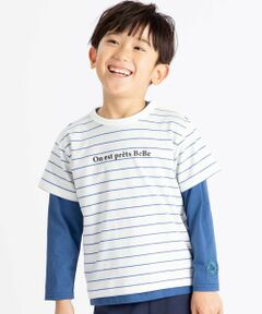 BeBe / べべ Tシャツ | ボーダー半袖Tシャツ+長袖Tシャツセット(90~160cm)