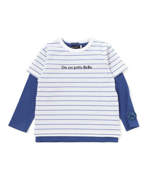 BeBe / べべ Tシャツ | ボーダー半袖Tシャツ+長袖Tシャツセット(90~160cm) | 詳細6