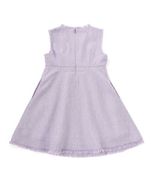 BeBe / べべ ミニ丈・ひざ丈ワンピース | 【お揃い】ツイード調Vネックフリンジジャンパースカート(90~140cm) | 詳細5