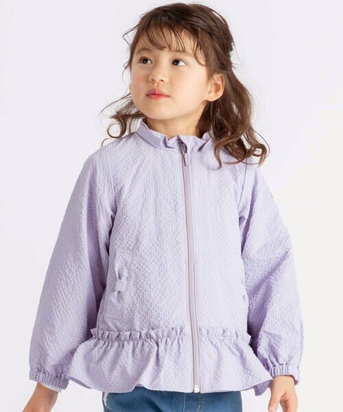BeBe / べべ ブルゾン | 【撥水加工】サッカーチェックフード付きペプラムブルゾン(90~150cm) | 詳細16