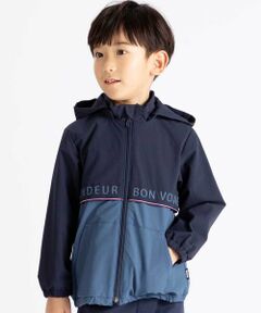 BeBe / べべ ブルゾン | 【撥水加工】リップストップフード付きバイカラーロゴブルゾン(90~150cm)