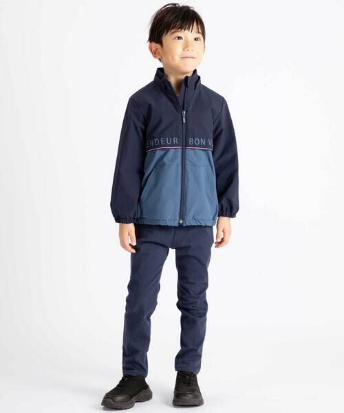 BeBe / べべ ブルゾン | 【撥水加工】リップストップフード付きバイカラーロゴブルゾン(90~150cm) | 詳細2