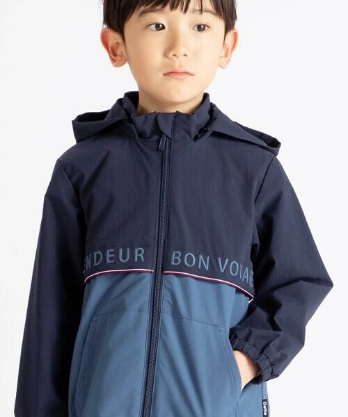 BeBe / べべ ブルゾン | 【撥水加工】リップストップフード付きバイカラーロゴブルゾン(90~150cm) | 詳細4