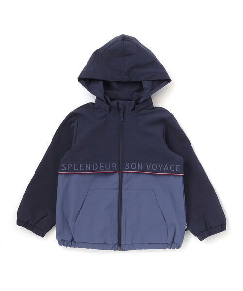 BeBe / べべ ブルゾン | 【撥水加工】リップストップフード付きバイカラーロゴブルゾン(90~150cm) | 詳細6