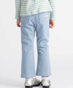 BeBe / べべ チノ・ワークパンツ | ストレッチツイルリボン刺しゅうフレアロングパンツ(90~160cm)