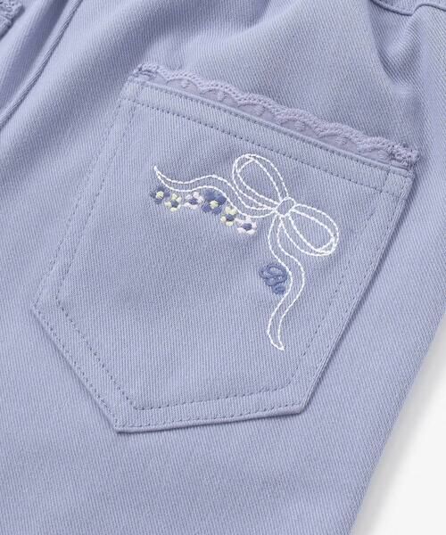 BeBe / べべ チノ・ワークパンツ | ストレッチツイルリボン刺しゅうフレアロングパンツ(90~160cm) | 詳細8