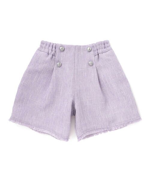 BeBe / べべ ショート・ハーフ・半端丈パンツ | 【お揃い】ツイード調フリンジショートパンツ(90~150cm) | 詳細5