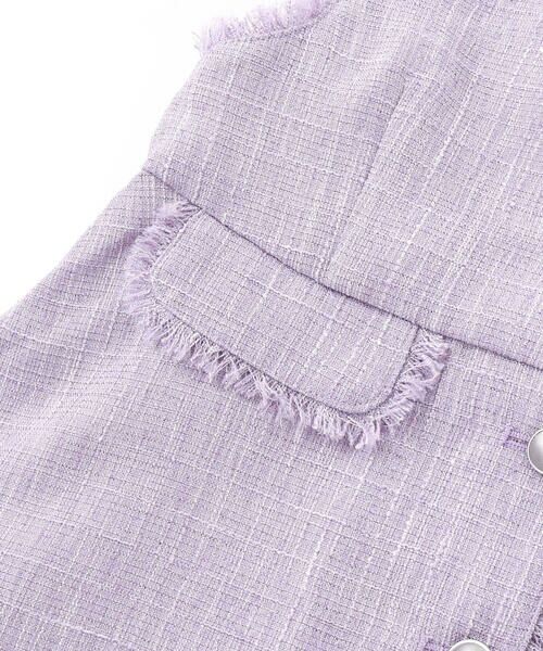 BeBe / べべ ベスト | 【お揃い】ツイード調フリンジボタンジレ(110~150cm) | 詳細10