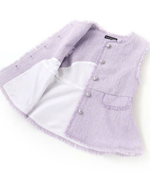 BeBe / べべ ベスト | 【お揃い】ツイード調フリンジボタンジレ(110~150cm) | 詳細12