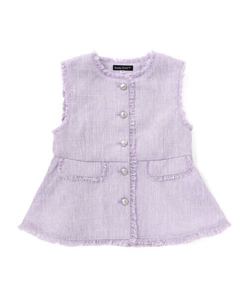 BeBe / べべ ベスト | 【お揃い】ツイード調フリンジボタンジレ(110~150cm) | 詳細6