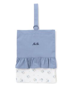 BeBe / べべ トートバッグ | 花柄切り替えフリルシューズバッグ